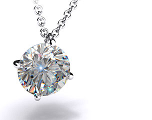 18k White Gold 4 Prong Wire Basket Solitaire Pendant Setting